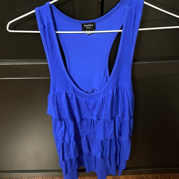Talula brand sleeveless top with cascading ruffles. Size small. - Picture 1 of 5